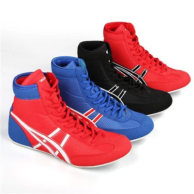 Nefes alabilen örgü erkekler güreş ayakkabıları siyah